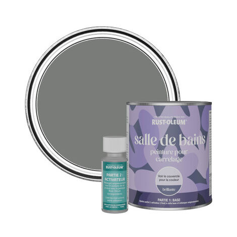 Peinture pour Carrelage de Salle de Bain, Finition Brillante - Gris Ombre 750ml