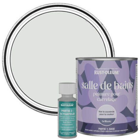 Peinture pour Carrelage de Salle de Bain, Finition Brillante - Gris Papier 750ml