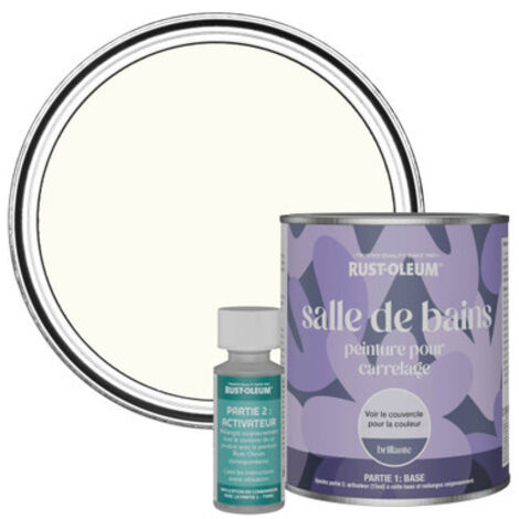 Peinture pour Carrelage de Salle de Bain, Finition Brillante - Porcelaine 750ml