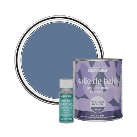 Peinture pour Carrelage de Salle de Bain, Finition Brillante - Rivière Bleue 750ml