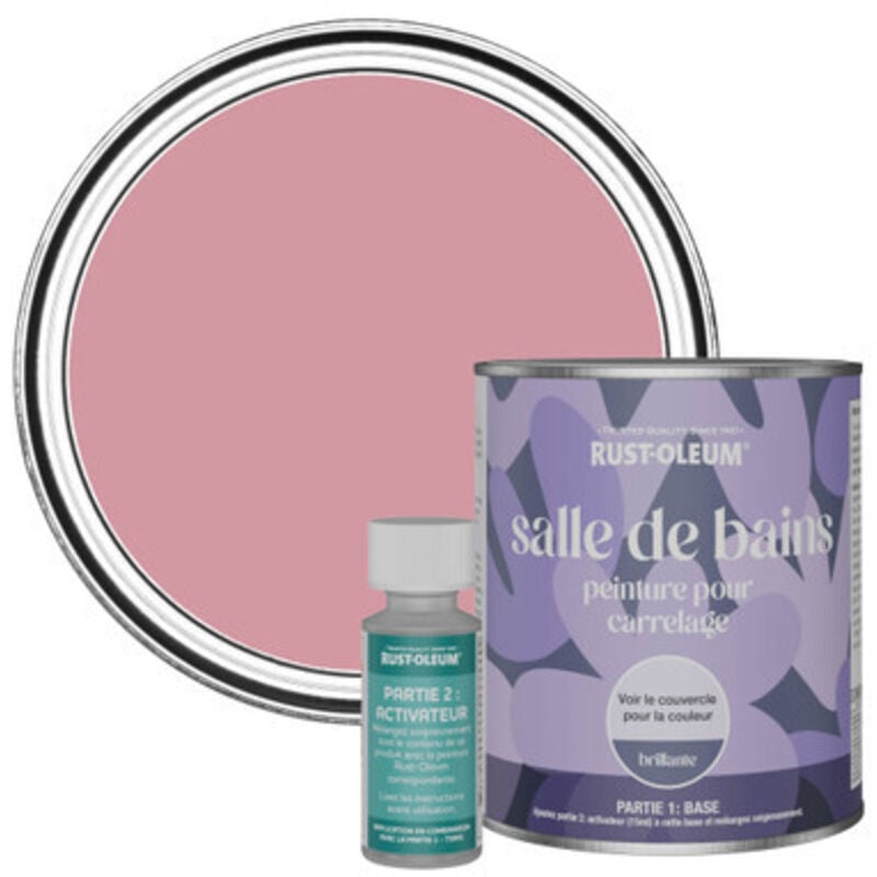 Peinture pour Carrelage de Salle de Bain, Finition Brillante - Rose Antique 750ml