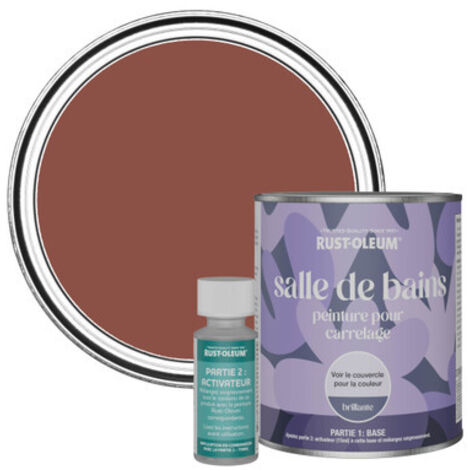 Peinture pour Carrelage de Salle de Bain, Finition Brillante - Rouge Brique 750ml
