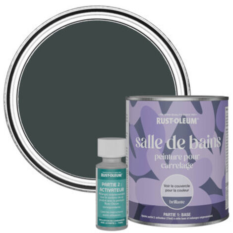 Peinture pour Carrelage de Salle de Bain, Finition Brillante - Sable Noir 750ml
