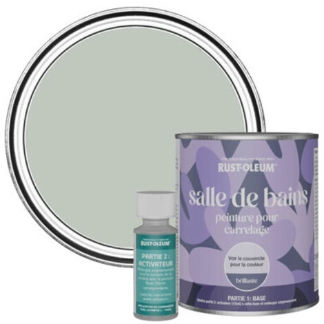 Peinture pour Carrelage de Salle de Bain, Finition Brillante - Vert Craie 750ml