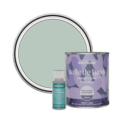 Peinture pour Carrelage de Salle de Bain, Finition Brillante - Vert d'Eau 750ml