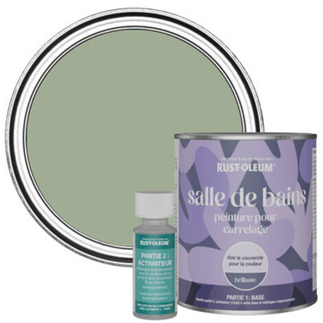 Peinture pour Carrelage de Salle de Bain, Finition Brillante - Vert Kaki 750ml
