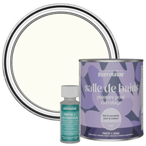 Peinture pour Carrelage de Salle de Bain, Finition Mate - Blanc Antique 750ml