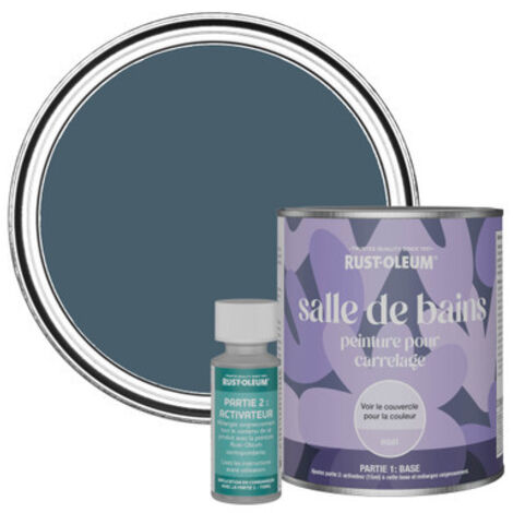 Peinture pour Carrelage de Salle de Bain, Finition Mate - Bleu Dessin 750ml