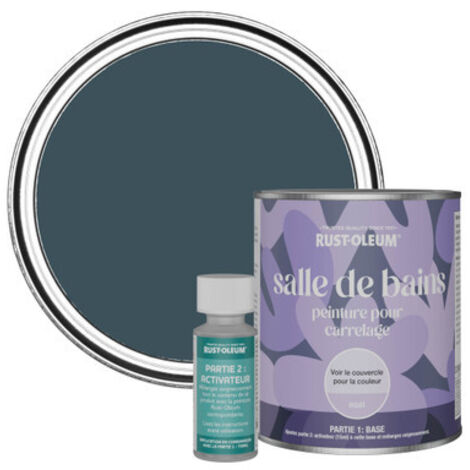 Peinture pour Carrelage de Salle de Bain, Finition Mate - Bleu du Soir 750ml