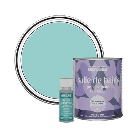Peinture pour Carrelage de Salle de Bain, Finition Mate - Bleu-vert 750ml