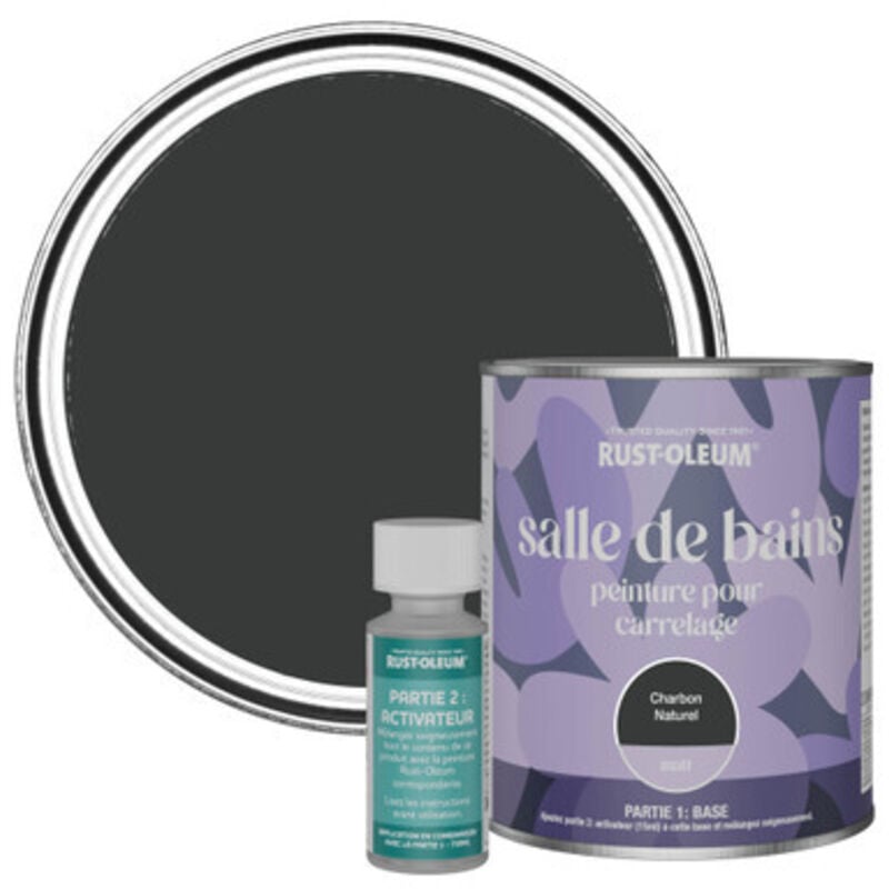 Peinture pour Carrelage de Salle de Bain, Finition Mate - Charbon Naturel 750ml