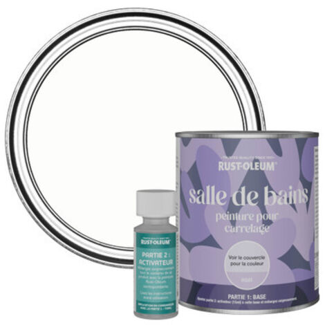 Peinture pour Carrelage de Salle de Bain, Finition Mate - Craie Blanche 750ml