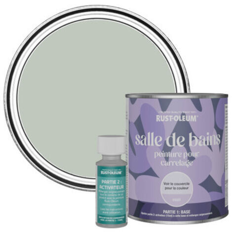 Peinture pour Carrelage de Salle de Bain, Finition Mate - Vert Craie 750ml