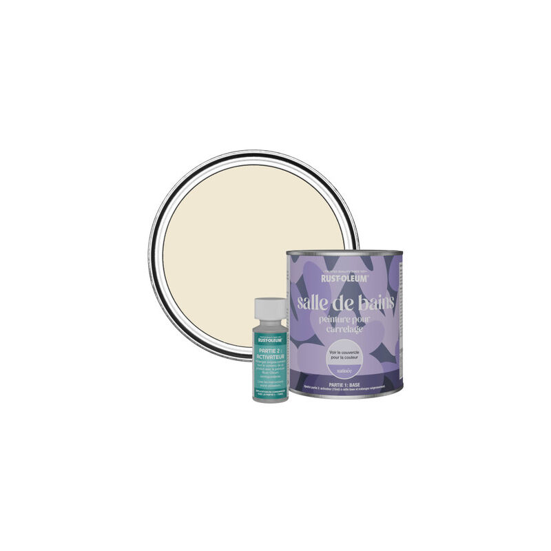 Peinture pour Carrelage de Salle de Bain, Finition Satinée - Calcaire 750ml