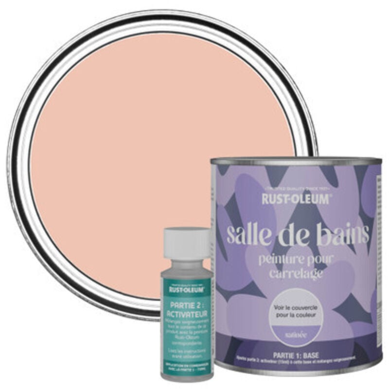 Peinture pour Carrelage de Salle de Bain, Finition Satinée - Corail 750ml