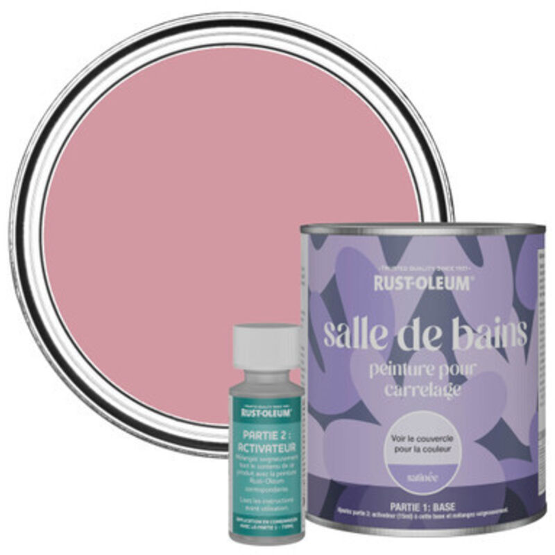 Peinture pour Carrelage de Salle de Bain, Finition Satinée - Rose Antique 750ml