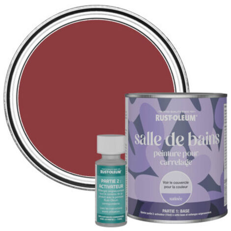 Peinture pour Carrelage de Salle de Bain, Finition Satinée - Bordeaux 750ml