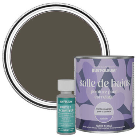Peinture pour Carrelage de Salle de Bain, Finition Satinée - Brun Terre 750ml