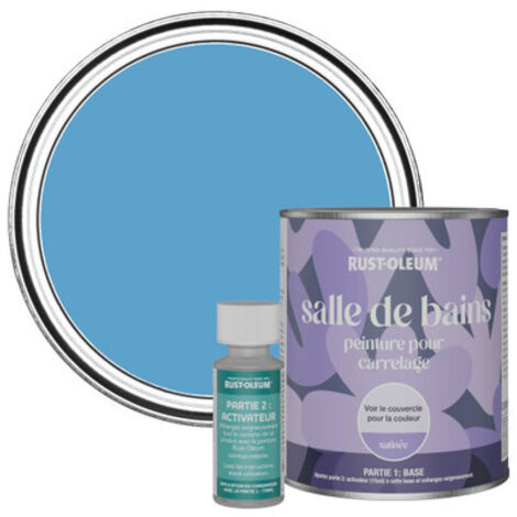 Peinture pour Carrelage de Salle de Bain, Finition Satinée - Céruléen 750ml