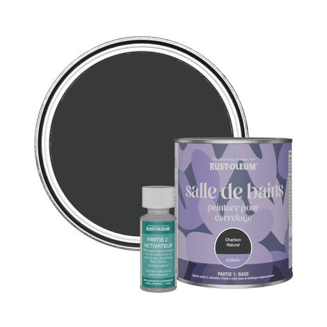 Peinture pour Carrelage de Salle de Bain, Finition Satinée - Charbon Naturel 750ml