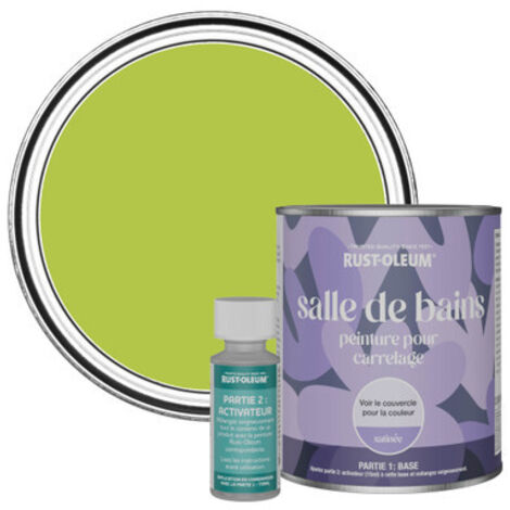 Peinture pour Carrelage de Salle de Bain, Finition Satinée - Citron Vert 750ml