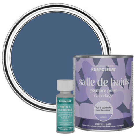 Peinture pour Carrelage de Salle de Bain, Finition Satinée - Encre Bleue 750ml