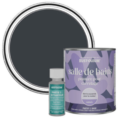 Peinture pour Carrelage de Salle de Bain, Finition Satinée - Gris Anthracite (RAL 7016) 750ml