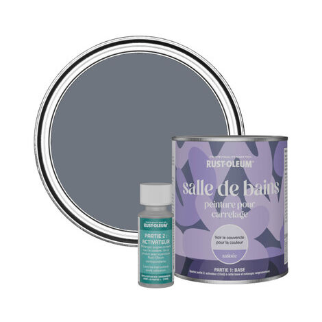 Peinture pour Carrelage de Salle de Bain, Finition Satinée - Gris Marine 750ml