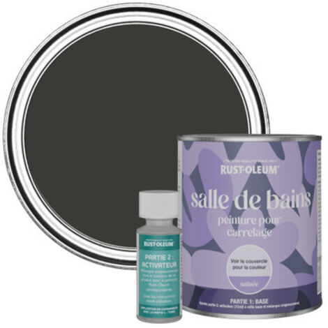 Peinture pour Carrelage de Salle de Bain, Finition Satinée - Magie noire 750ml