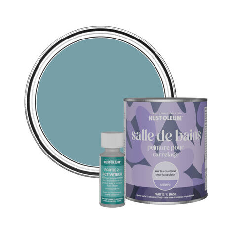Peinture pour Carrelage de Salle de Bain, Finition Satinée - Océan 750ml