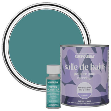 Peinture pour Carrelage de Salle de Bain, Finition Satinée - Plume de Paon 750ml