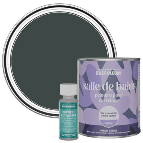 Peinture pour Carrelage de Salle de Bain, Finition Satinée - Sable Noir 750ml