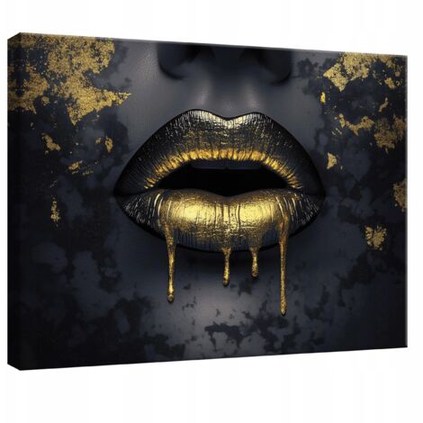 Peinture pour chambre salon cuisine femme visage bouche sur toile Murale 120x80