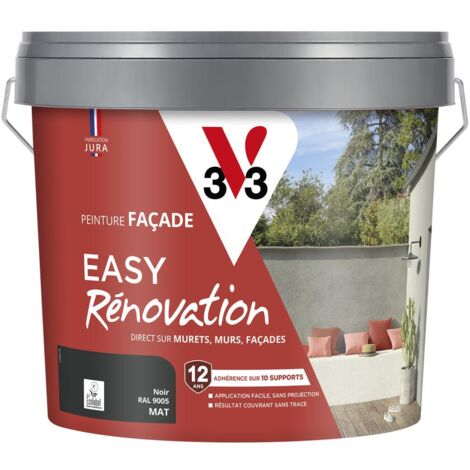 Peinture pour façade Easy Rénovation V33 Noir RAL 9005 10L