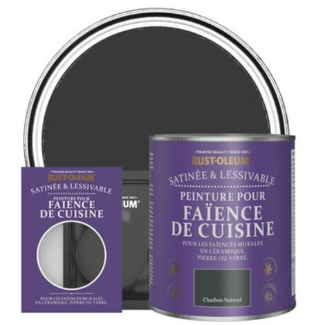 Peinture pour Faïence de Cuisine, Finition Satinée - Charbon Naturel