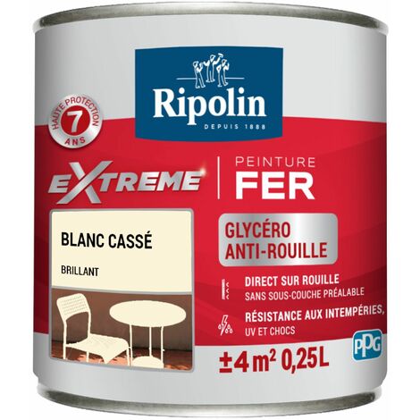 Peinture Pour Fer Exterieur Brillant Blanc Casse 0 25l Ripolin 395996