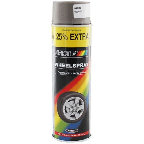 Bombe de peinture aérosol 500ml – Finition durable pour jantes et enjoliveurs en acier – Séchage rapide, résistant aux intempéries – Motip - M04010