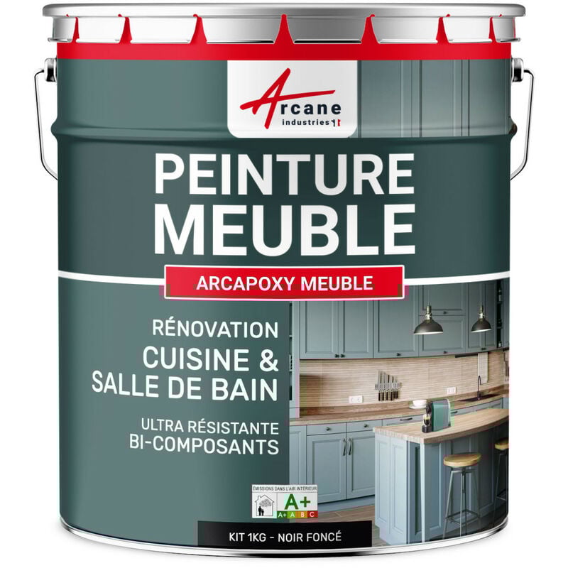 Peinture Meuble Cuisine, Salle de Bain - Résine bois stratifié mélaminé, porte placard, plan de travail - ARCAPOXY MEUBLE - 1 kg (jusqu'à 12 m² en 2