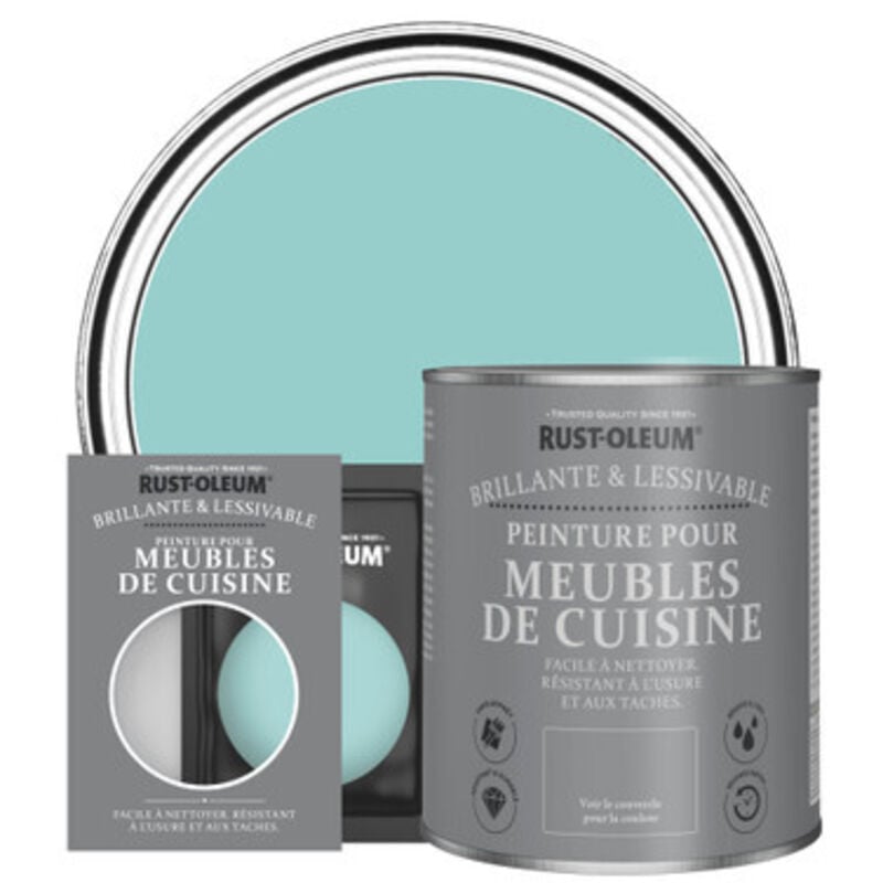 Peinture pour Meubles de Cuisine, Finition Brillante - Bleu-vert