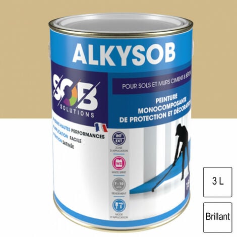 SOB SOLUTIONS RAL 7042 Gris perle brillant 3L Alkysob SOB PEINTURES