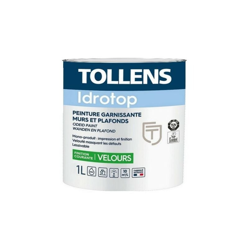 Peinture Tollens professionnelle Idrotop Velours Couleur: Blanc - Conditionnement: 1 Litre