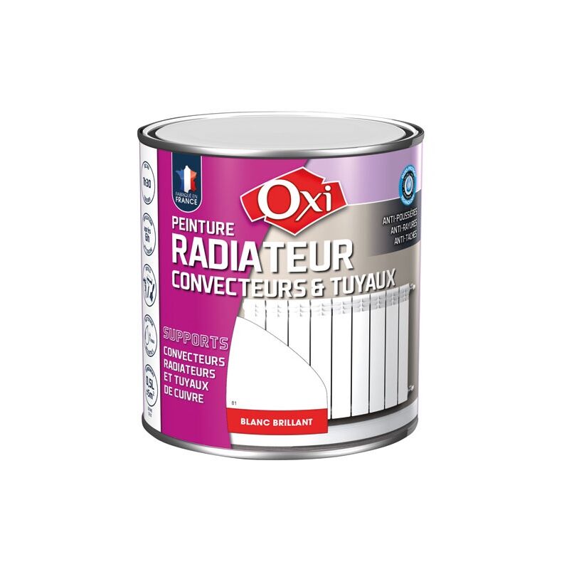 Oxi - Peinture radiateur brillant 500ml blanc