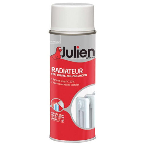 Peinture radiateur aérosol 400ml brillant blanc - JULIEN