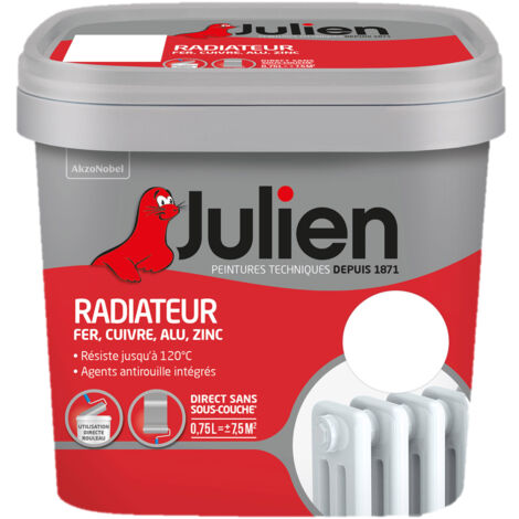 JULIEN - Peinture radiateur blanc satin phase aqueuse - 0.75L