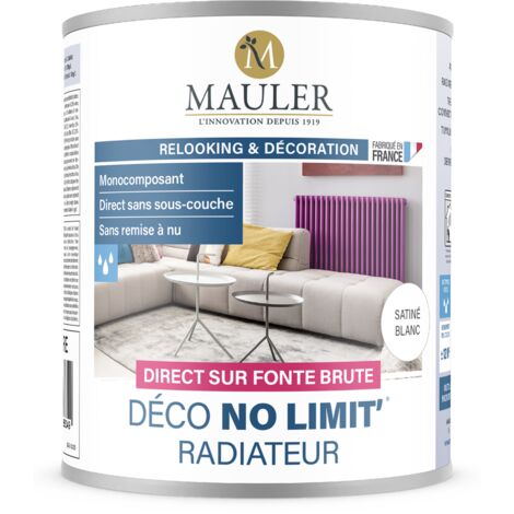 Peinture radiateur électrique & fonte - 2,5L Satiné Blanc - Qualité air A - Déco No Limit' Radiateur Mauler