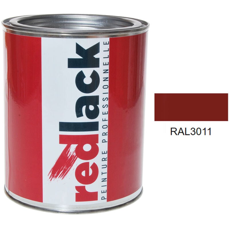 Peinture Rouge brun ral 3011 Satiné multisupport 1L Redlack