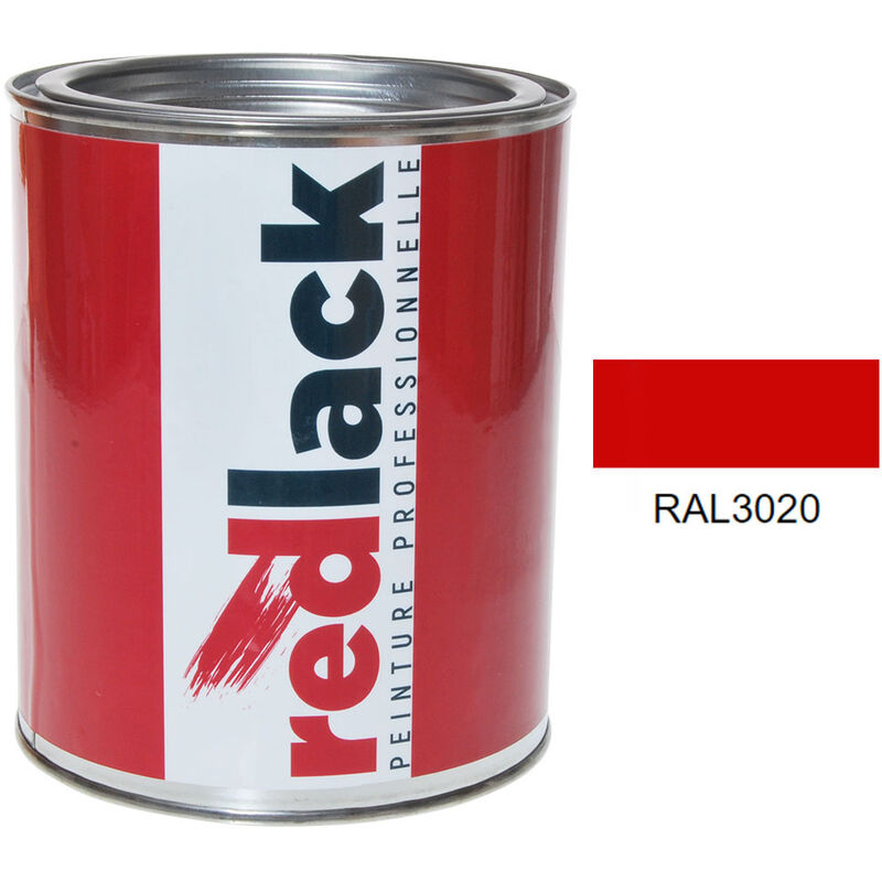 Peinture Rouge signalisation ral 3020 Mat multisupport 1L Redlack