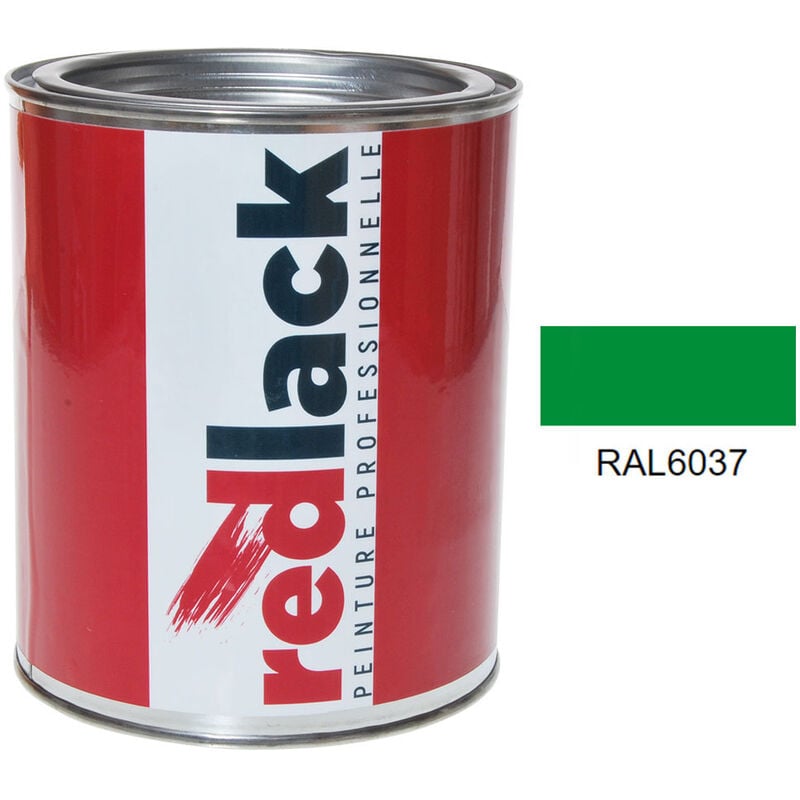 Peinture Vert pur ral 6037 Brillant multisupport 1L Redlack