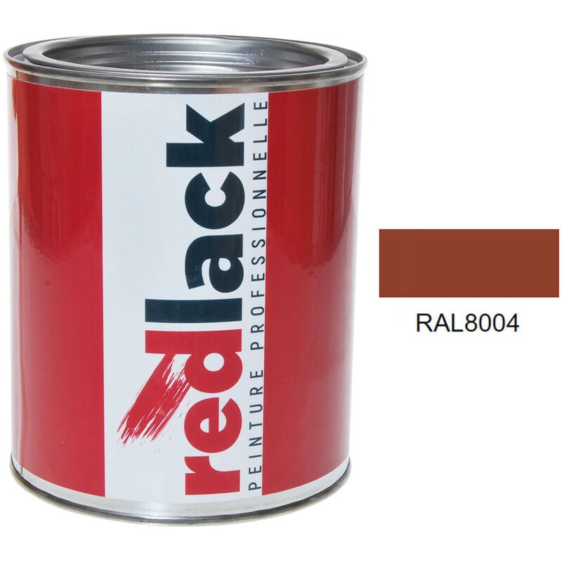 Peinture Brun cuivré ral 8004 Brillant multisupport 1L Redlack