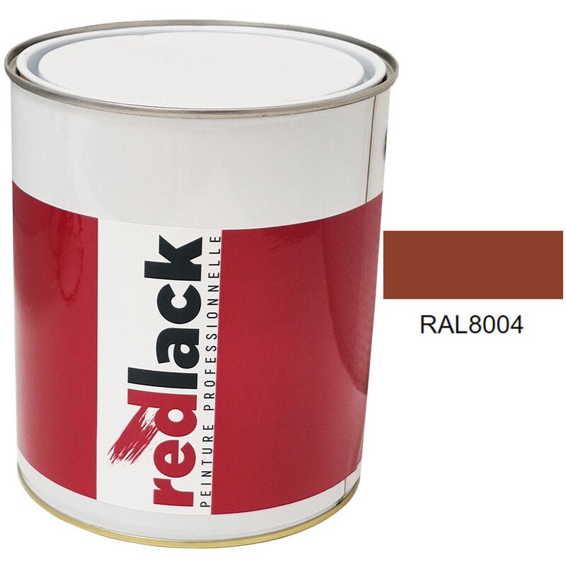 Peinture Brun cuivré ral 8004 Satiné multisupport 3L Redlack